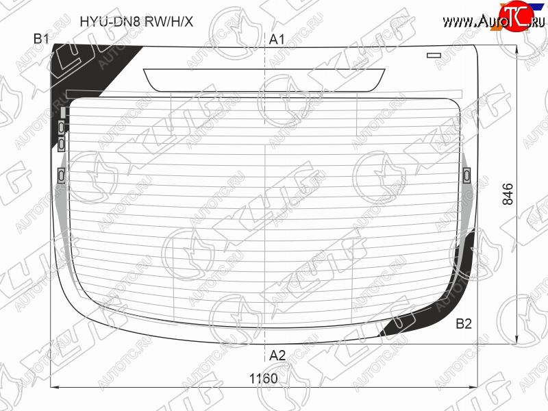 13 749 р. Стекло заднее (Цвет зеленый Обогрев Антенна) Hyundai Sonata 19-23 XYG HYU-DN8 RW/H/X  с доставкой в г. Вологда