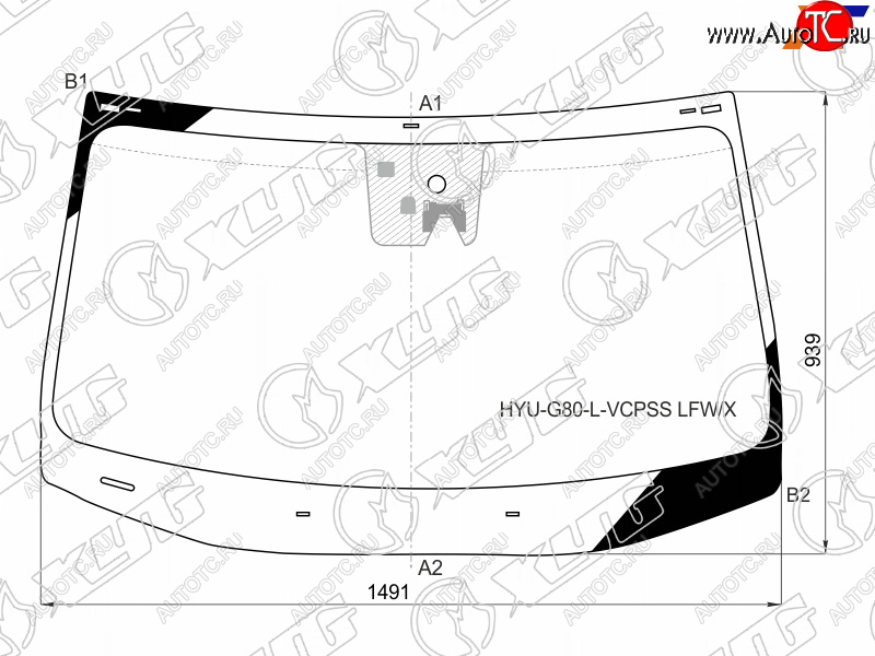 8 549 р. Стекло лобовое (Камера Датчик дождя) Genesis G80 17-20  Hyundai Genesis 14-17 XYG HYU-G80-L-VCPSS LFW/X  с доставкой в г. Вологда