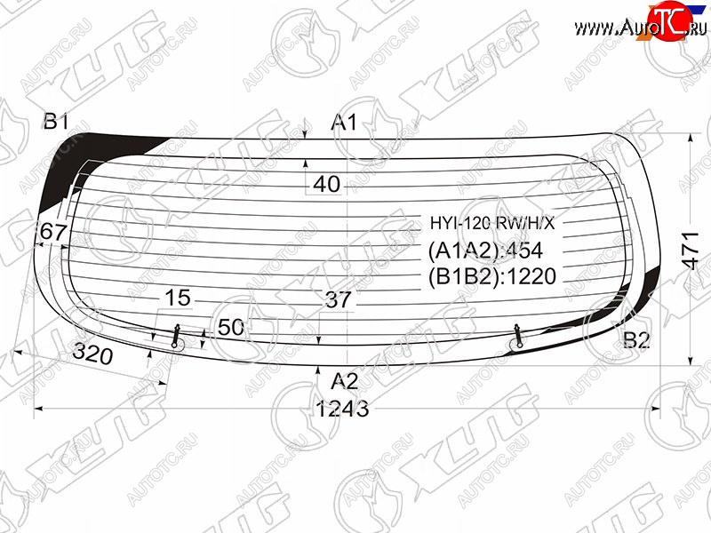 12 649 р. Стекло заднее (Цвет зеленый Обогрев) Hyundai i20 08-14 XYG HYU-I20 RW/H/X  с доставкой в г. Вологда