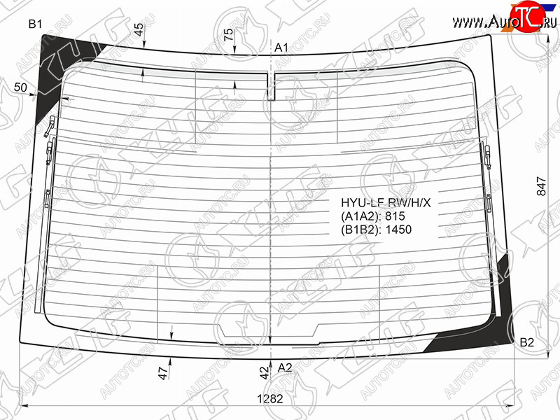12 449 р. Стекло заднее (Цвет зеленый Обогрев Антенна) Hyundai Sonata 14-19 XYG HYU-LF RW/H/X  с доставкой в г. Вологда