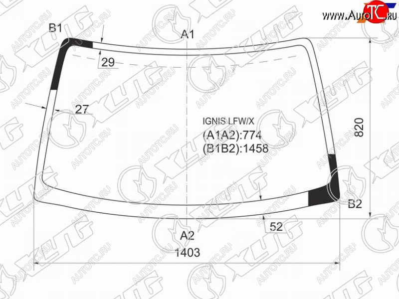 6 349 р. Стекло лобовое Chevrolet Cruze 01-08  Subaru Justy 03-07  Suzuki Ignis 00-07  Swift 00-04 XYG IGNIS LFW/X  с доставкой в г. Вологда