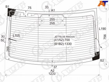 9 749 р. Стекло заднее (Цвет зеленый Обогрев Антенна 4D SED) Volkswagen Jetta 05-10 XYG JETTA-05 RW/H/X  с доставкой в г. Вологда. Увеличить фотографию 2