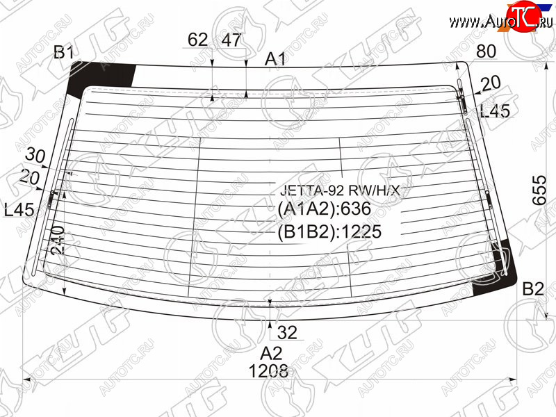 4 899 р. Стекло заднее (Цвет зеленый Обогрев Антенна) Volkswagen Jetta 91-98  Vento 92-95 XYG JETTA-92 RW/H/X  с доставкой в г. Вологда