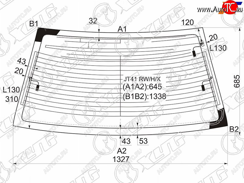 7 199 р. Стекло заднее (Цвет зеленый Обогрев Антенна 4D SED) Mitsubishi Lancer 02-10  Lancer Cedia 00-03 XYG JT41 RW/H/X  с доставкой в г. Вологда