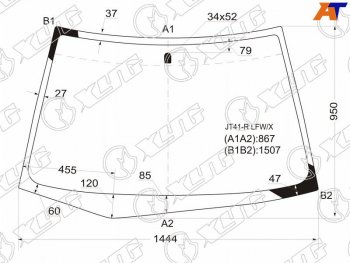 Стекло лобовое Mitsubishi Lancer 02-10  Lancer Cedia 00-03  Lancer Evolution 01-08 XYG JT41-R LFW/X