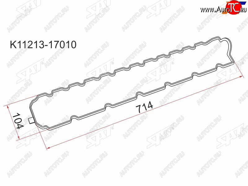 299 р. Прокладка клапанной крышки TY 1HZ, 1HDT SAT K11213-17010  с доставкой в г. Вологда
