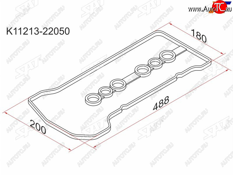 225 р. Прокладка клапанной крышки TY 1ZZ-FE, 00- SAT K11213-22050  с доставкой в г. Вологда