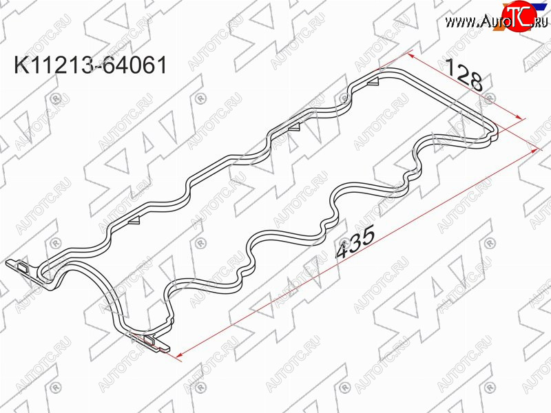 233 р. Прокладка клапанной крышки TY 2-3C# 93-, без отверстий под болты SAT K11213-64061  с доставкой в г. Вологда