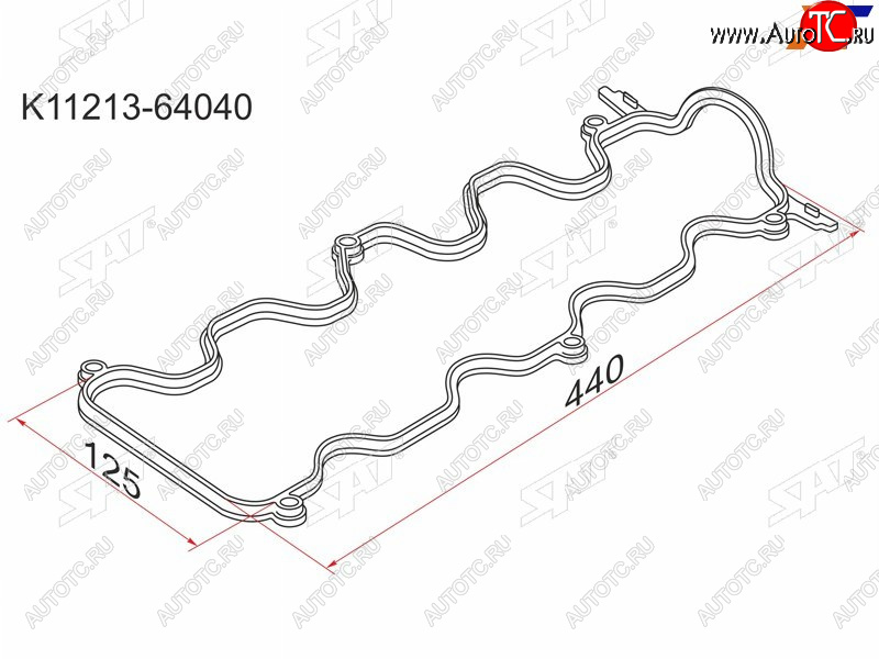 191 р. Прокладка клапанной крышки TY 1-2C# -93 SAT K11213-64040  с доставкой в г. Вологда