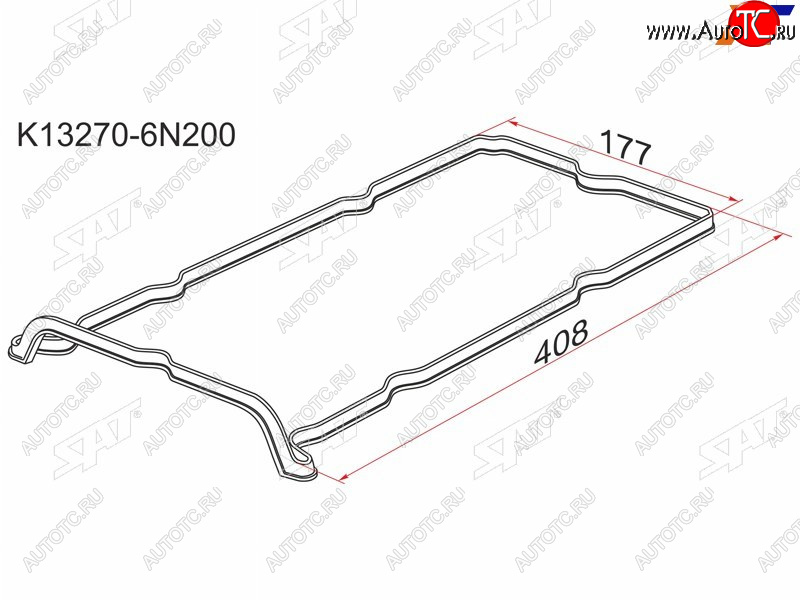 399 р. Прокладка клапанной крышки NS QR20DD, QR25DD, 00- G10P12 SAT K13270-6N200  с доставкой в г. Вологда