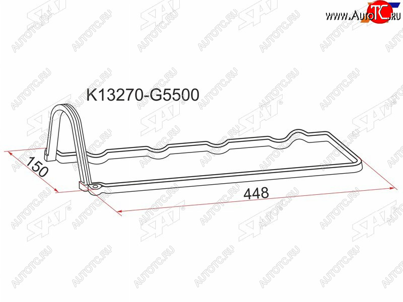 349 р. Прокладка клапанной крышки NS LD20+T, C22C23 SAT K13270-G5500  с доставкой в г. Вологда