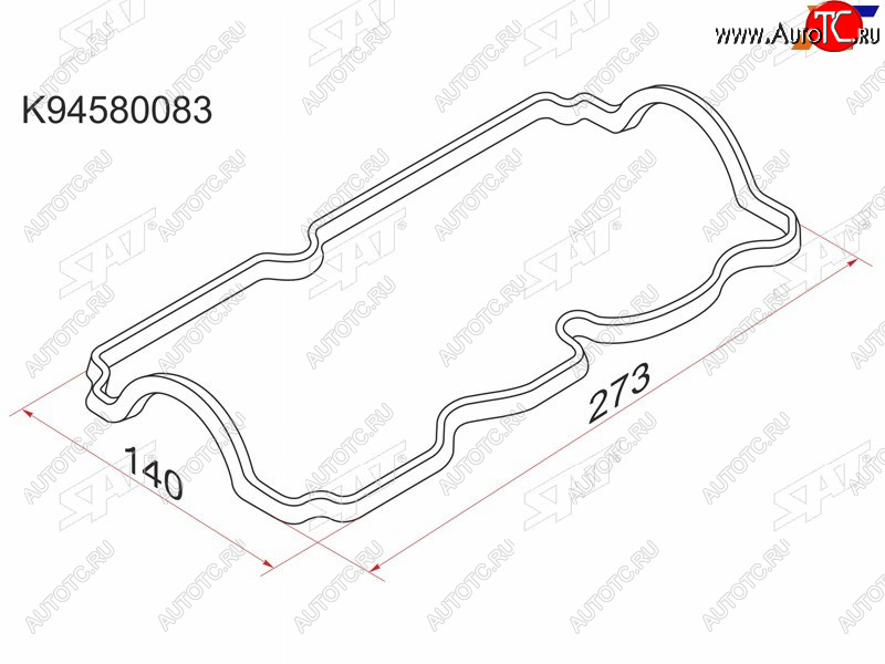 101 р. Прокладка клапанной крышки DW MatizTico 0.8 (F8CV) 98-, CH Spark 0.8 05- SAT K94580083  с доставкой в г. Вологда