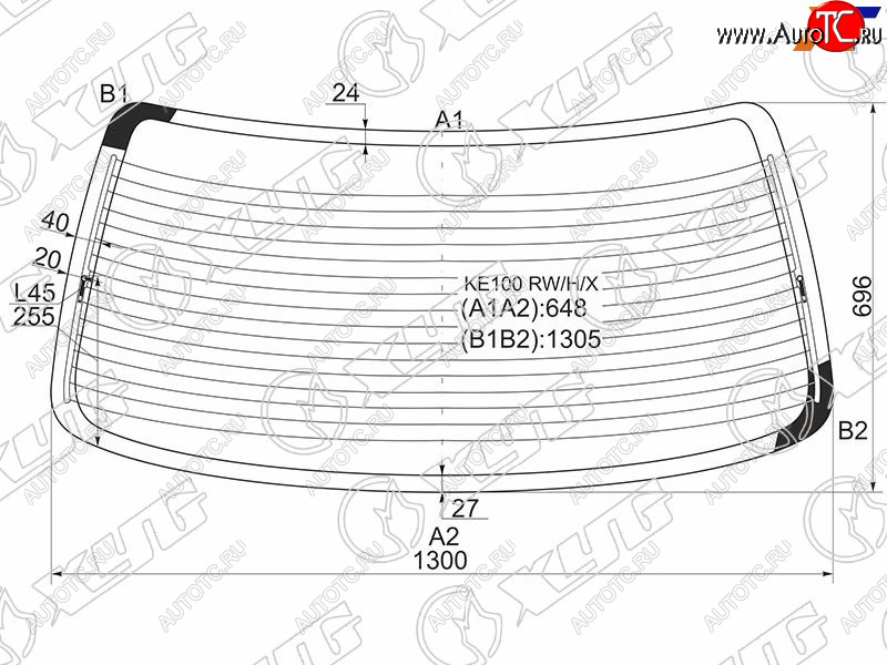 7 999 р. Стекло заднее (Цвет зеленый Обогрев 4D SED) Toyota Corolla (E100) 91-02 XYG KE100 RW/H/X  с доставкой в г. Вологда