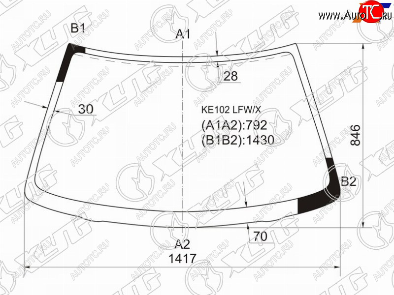 8 649 р. Стекло лобовое Toyota Corolla Levin 91-95  Sprinter Trueno 91-95 XYG KE102 LFW/X  с доставкой в г. Вологда