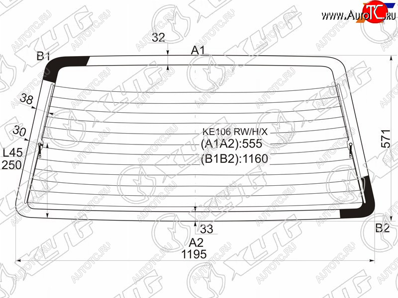 7 999 р. Стекло заднее (Цвет зеленый Обогрев 5D WGN) Toyota Corolla (E100) 91-02  Sprinter 93-02 XYG KE106 RW/H/X  с доставкой в г. Вологда