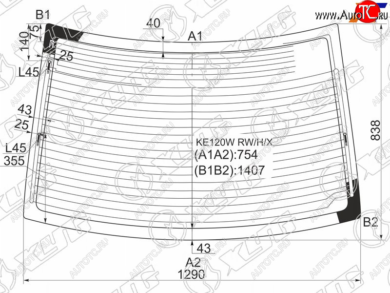 6 749 р. Стекло заднее (Цвет зеленый Обогрев Антенна 4D SED) Toyota Corolla (E120) 00-07  Corolla JPN (E1 XYG KE120W RW/H/X  с доставкой в г. Вологда