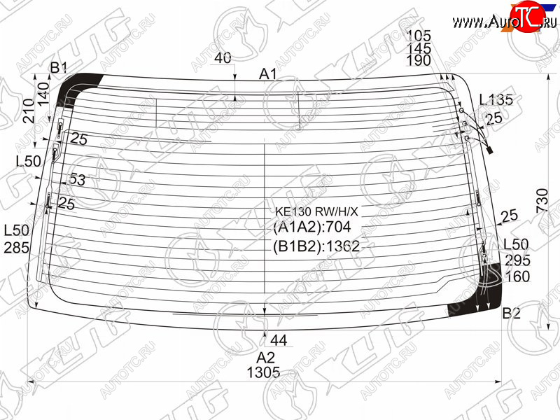 7 899 р. Стекло заднее (Цвет зеленый Обогрев Антенна) Toyota Corolla Axio (E140) 06-12  Corolla USA (E150) XYG KE130 RW/H/X  с доставкой в г. Вологда