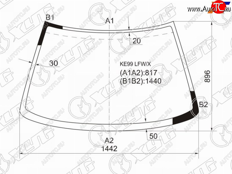 7 699 р. Стекло лобовое TOYOTA COROLLA LEVINSPRINTER TRUENO 87-91                                            XYG KE99 LFW/X  с доставкой в г. Вологда