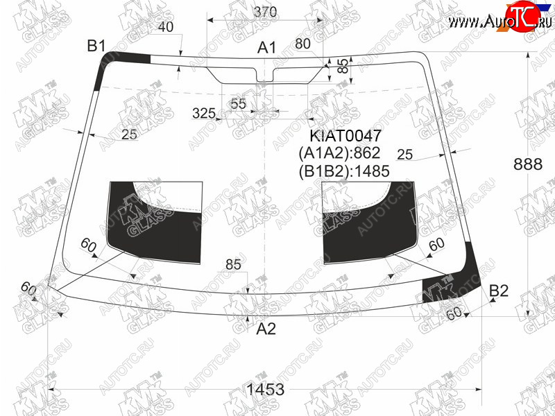 5 299 р. Стекло лобовое Kia Sephia 98-04  Shuma 97-04  Spectra 00-11 KMK KIAT0047  с доставкой в г. Вологда
