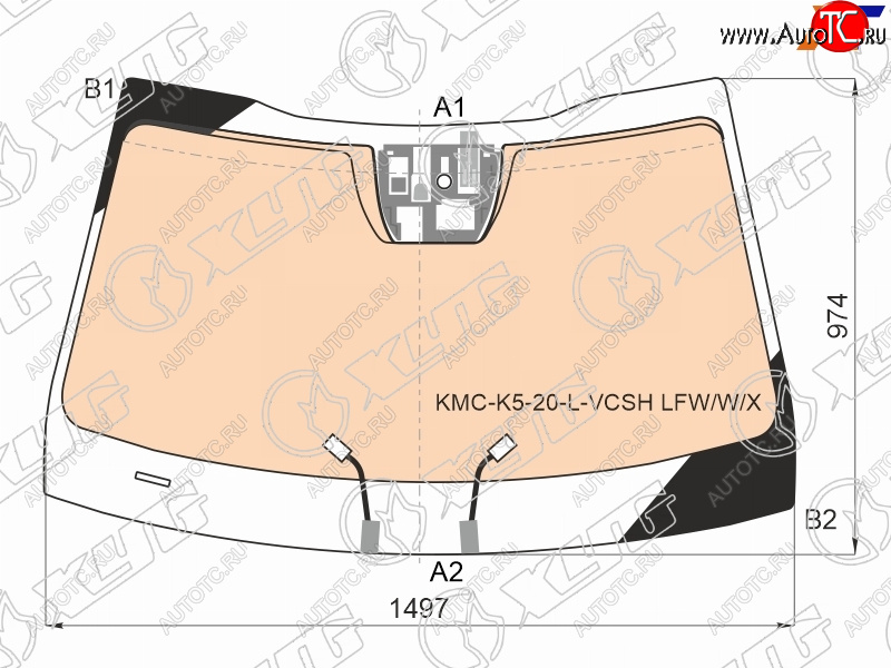 21 099 р. Стекло лобовое (Обогрев полный Датчик дождя) Kia K5 19- XYG KMC-K5-20-L-VCSH LFW/W/X  с доставкой в г. Вологда