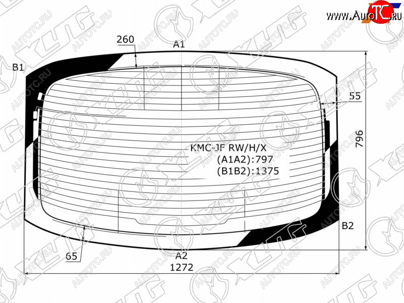 7 999 р. Стекло заднее (Цвет зеленый Обогрев Антенна) Kia Optima 16-21 XYG KMC-JF RW/H/X  с доставкой в г. Вологда