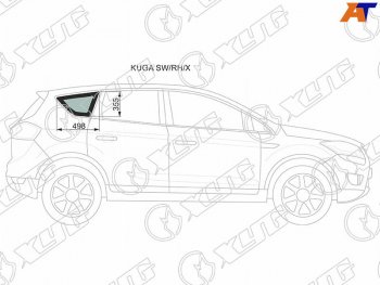 Стекло кузова боковое (не опускное) (Справа Цвет зеленый) Ford Kuga 08-13 XYG KUGA SW/RH/X