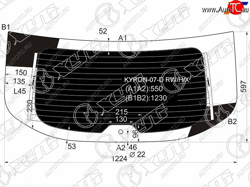 10 399 р. Стекло заднее затемненное с обогревом SSANGYONG KYRON 07-16                                          XYG KYRON-07-D RW/H/X  с доставкой в г. Вологда