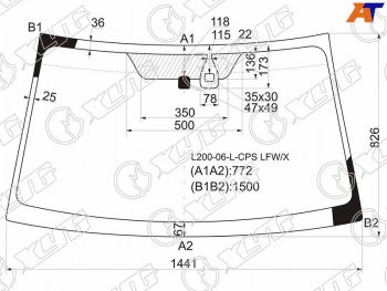 Стекло лобовое (Датчик дождя) Mitsubishi L200 07-16  Pajero Sport 08-17  Triton 06-11 XYG L200-06-L-CPS LFW/X