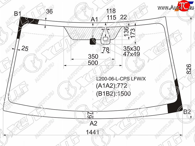 5 899 р. Стекло лобовое (Датчик дождя) Mitsubishi L200 07-16  Pajero Sport 08-17  Triton 06-11 XYG L200-06-L-CPS LFW/X  с доставкой в г. Вологда