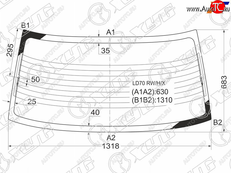 7 199 р. Стекло заднее с обогревом MITSUBISHI LANCER 4D SED 91-95                                             XYG LD70 RW/H/X  с доставкой в г. Вологда