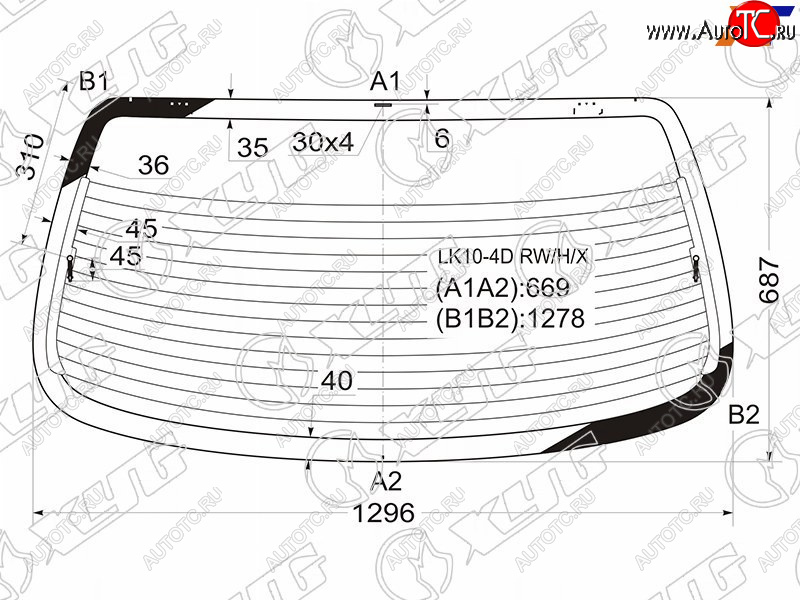 7 849 р. Стекло заднее (Цвет зеленый Обогрев) Toyota Echo 99-05  Platz 99-05 XYG LK10-4D RW/H/X  с доставкой в г. Вологда