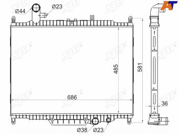 12 449 р. Радиатор охлаждающей жидкости SAT  Land Rover Discovery 4 L319 (2009-2016)  с доставкой в г. Вологда. Увеличить фотографию 2