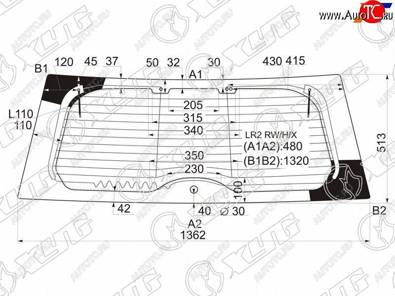 11 249 р. Стекло заднее (Цвет зеленый Обогрев Антенна) Land Rover Freelander 06-14 XYG LR2 RW/H/X  с доставкой в г. Вологда