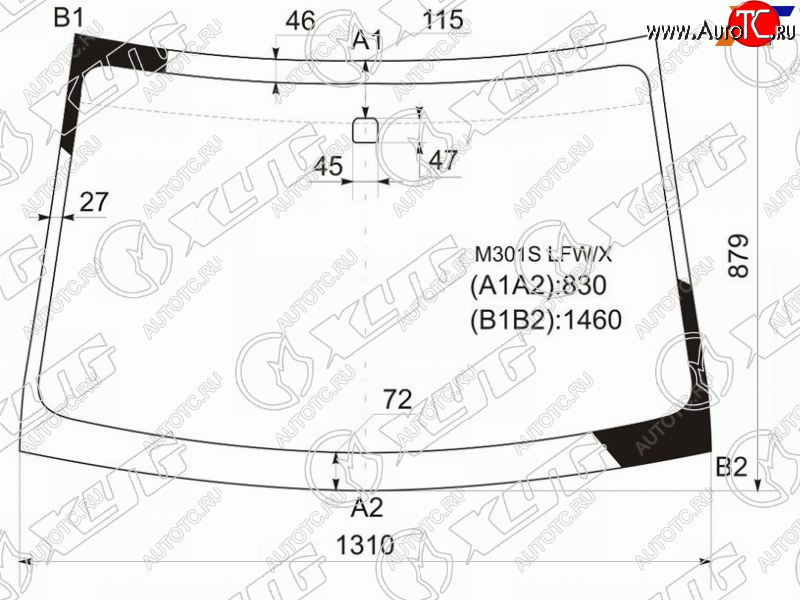 4 999 р. Стекло лобовое Toyota Passo 04-10  Daihatsu Boon 04-10  Sirion 05-13  Subaru Justy 07-11 XYG M301S LFW/X  с доставкой в г. Вологда