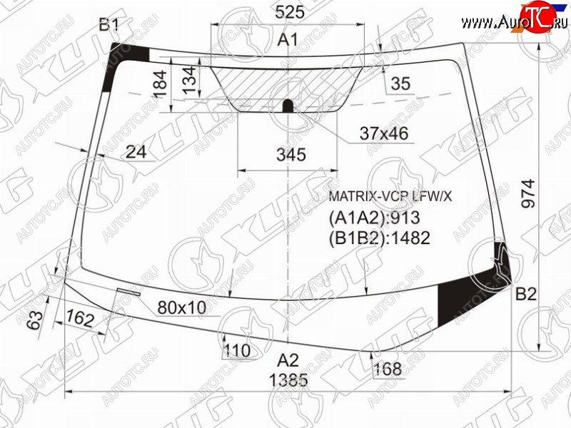 8 649 р. Стекло лобовое Pontiac Vibe 08-10  Toyota Matrix 08-13 XYG MATRIX-VCP LFW/X  с доставкой в г. Вологда
