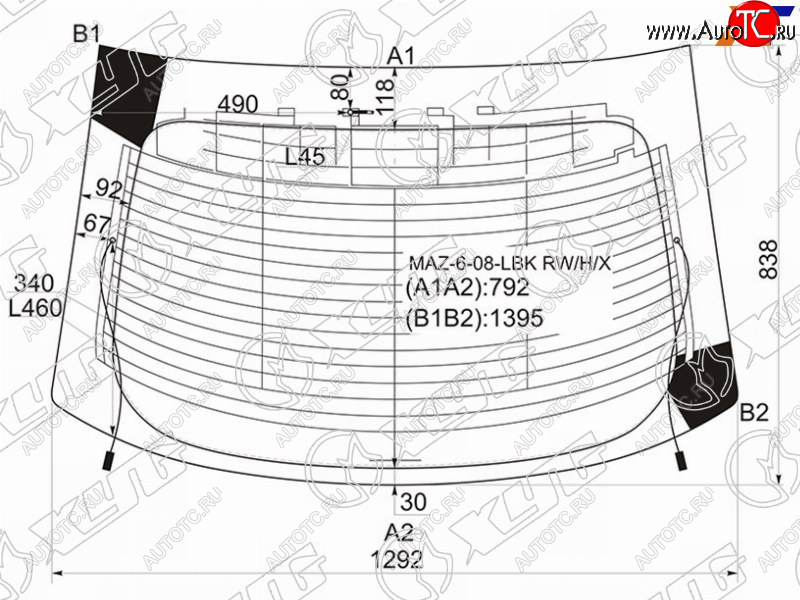 10 249 р. Стекло заднее с обогревом MAZDA 6ATENZA 5D HBK 08-12                                                XYG MAZ-6-08-LBK RW/H/X  с доставкой в г. Вологда