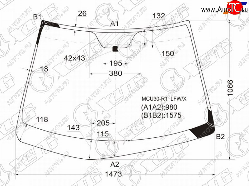 9 999 р. Стекло лобовое Toyota Harrier (XU30) 03-13  Lexus RX 03-09 XYG MCU30-R1 LFW/X  с доставкой в г. Вологда