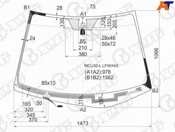 9 199 р. Стекло лобовое (Обогрев щеток Датчик дождя) Lexus RX 03-09 XYG MCU30-L LFW/H/X  с доставкой в г. Вологда. Увеличить фотографию 2