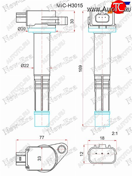 3 199 р. Катушка зажигания HONDA ACCORD CU 08-CR-V RM 10-CIVIC 12-CROSSTOUR 12- R20A24A NEW ERA MIC-H3015  с доставкой в г. Вологда