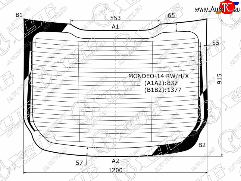 9 549 р. Стекло заднее (Цвет зеленый Обогрев Антенна 4D SED) Ford Mondeo 14-19 XYG MONDEO-14 RW/H/X  с доставкой в г. Вологда