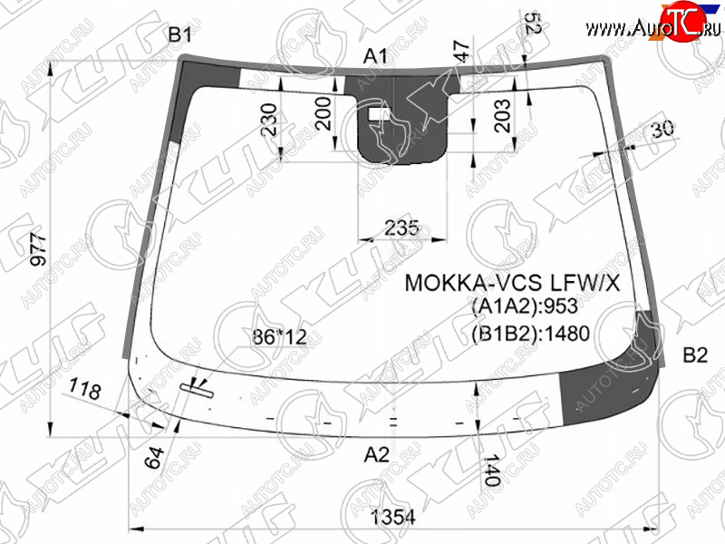 7 299 р. Стекло лобовое (Датчик дождя Молдинг) XYG Opel Mokka  дорестайлинг (2012-2016)  с доставкой в г. Вологда