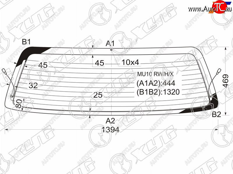 7 999 р. Стекло заднее (Цвет зеленый Обогрев) Toyota Highlander 00-07  Kluger V 00-07 XYG MU10 RW/H/X  с доставкой в г. Вологда