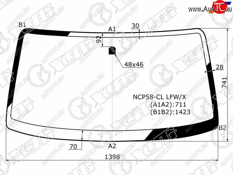 4 079 р. Стекло лобовое Toyota Probox 02-  Mazda Familia 18-  Toyota Succeed 02-20 XYG NCP58-CL LFW/X  с доставкой в г. Вологда