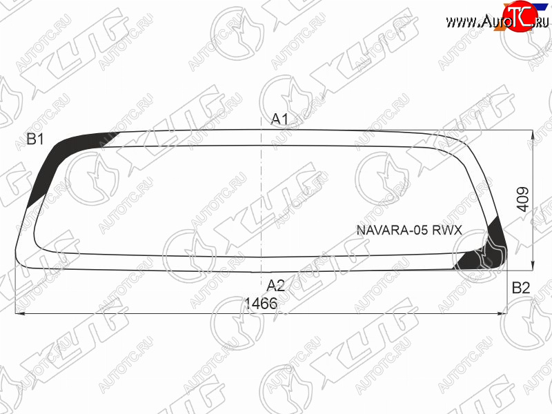 7 199 р. Стекло заднее (Цвет зеленый Обогрев) Nissan Frontier 04-21  Navara 04-15 XYG NAVARA-05 RW/H/X  с доставкой в г. Вологда