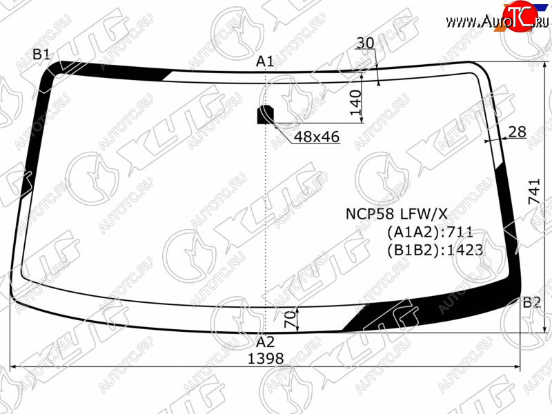 4 079 р. Стекло лобовое Toyota Probox 02-  Mazda Familia 18-  Toyota Succeed 02-20 XYG NCP58 LFW/X  с доставкой в г. Вологда