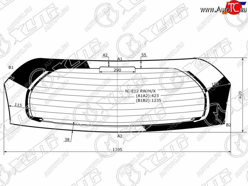 8 799 р. Стекло заднее (Цвет зеленый Обогрев) Nissan Note 12-20 XYG NI-E12 RW/H/X  с доставкой в г. Вологда