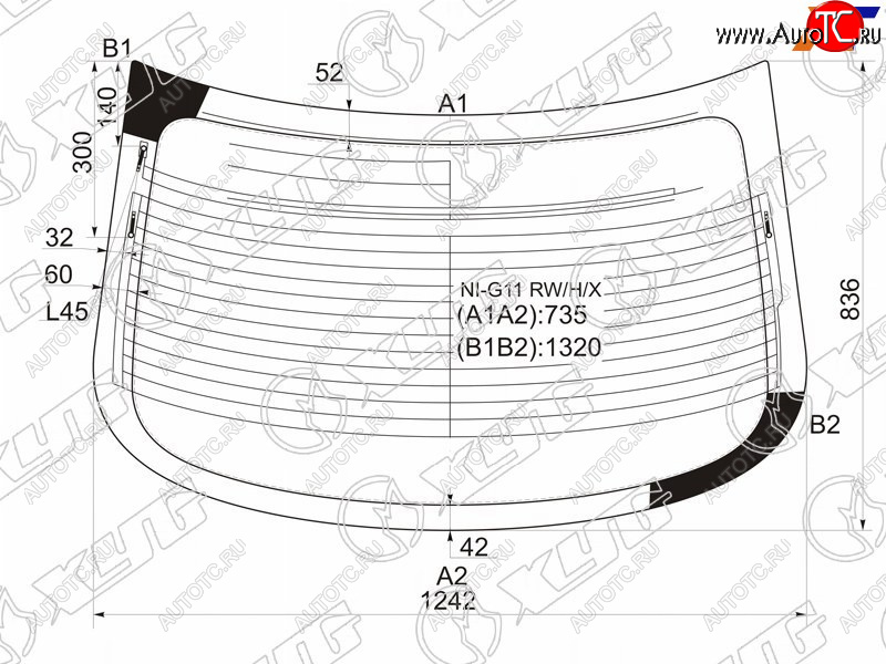6 999 р. Стекло заднее (Цвет зеленый Обогрев Антенна) Nissan Almera 12-19  Bluebird Sylphy 05-12 XYG NI-G11 RW/H/X  с доставкой в г. Вологда