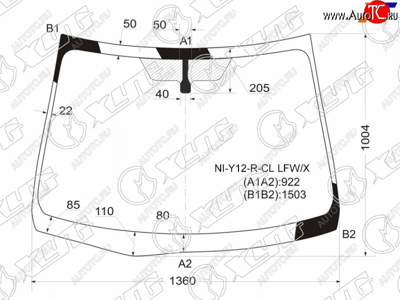 5 449 р. Стекло лобовое Nissan AD 06-16  Wingroad 05-18  Mazda Familia 07-18  Mitsubishi Lancer Japan 08-1 XYG NI-Y12-R-CL LFW/X  с доставкой в г. Вологда