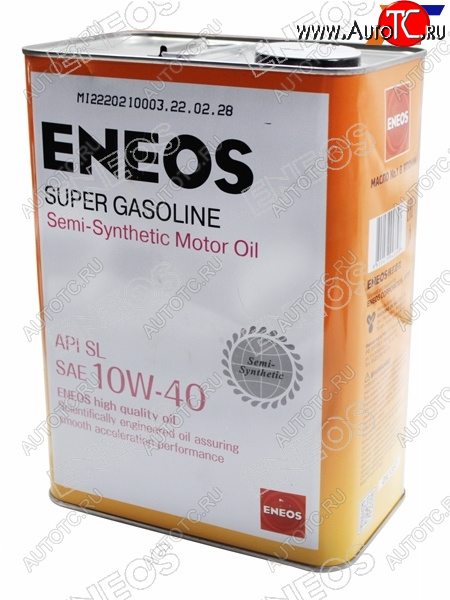 3 599 р. Масло моторное полусинтетическое ENEOS Super Gasoline 10W-40 SL 4л ENEOS OIL1357  с доставкой в г. Вологда