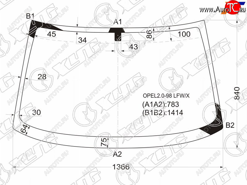 4 999 р. Стекло лобовое Opel Vectra 95-03 XYG OPEL2.0-98 LFW/X  с доставкой в г. Вологда